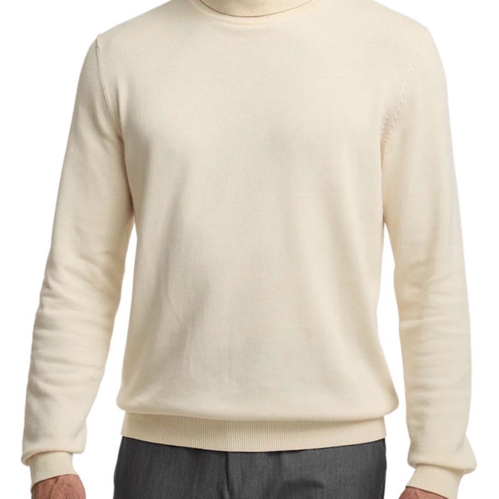 Paul Fredrick Cream Turtleneck Sweater - Men's - Picture 4 of 8